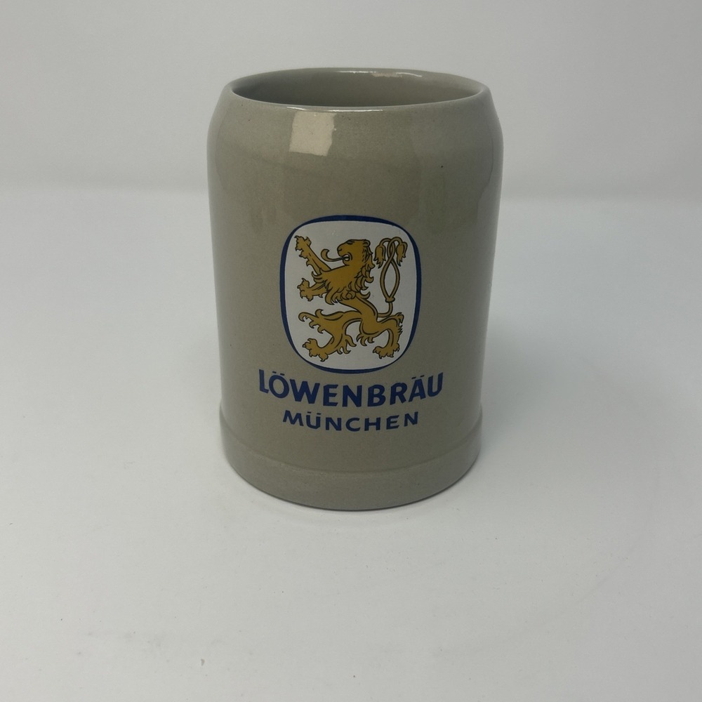Vintage Lowenbrau Munchen Beer Mug Stein, West Germany Stoneware